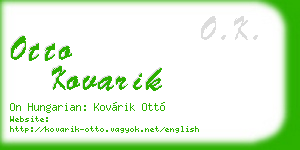 otto kovarik business card