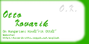 otto kovarik business card